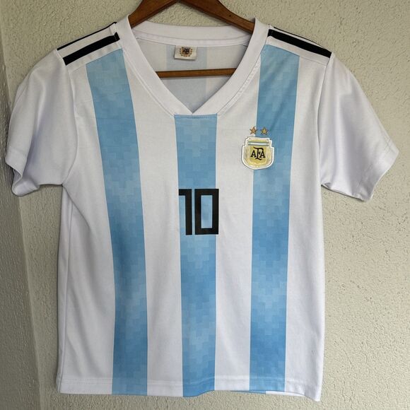 ✨Argentina Mens National Soccer Team AFA #10 MESSI jersey Unisex Size Youth 28